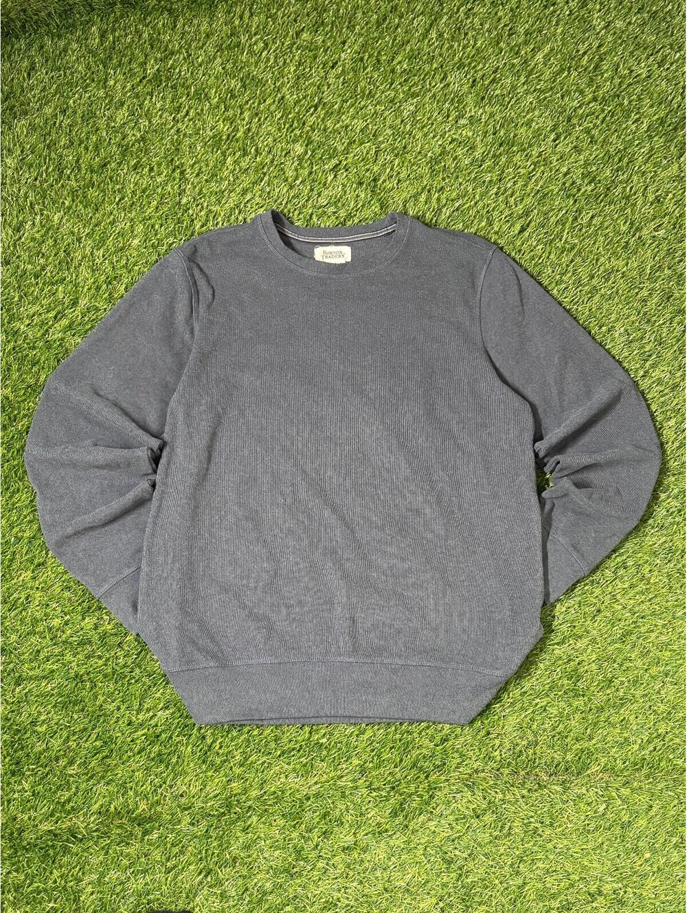 Vtg Boston Traders Crew Neck Sweatshirt Dark Gray Cotton Mens Size M